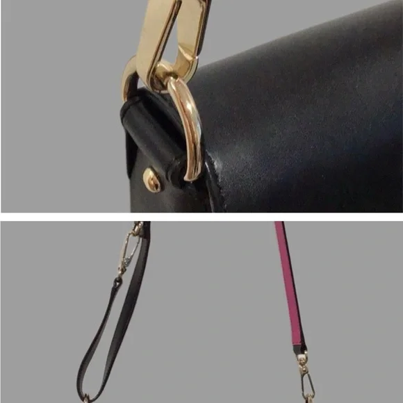 Kate Spade Doreen Bond Street Leather Crossbody/Shoulder Bag, Black/Pink - Picture 6 of 9